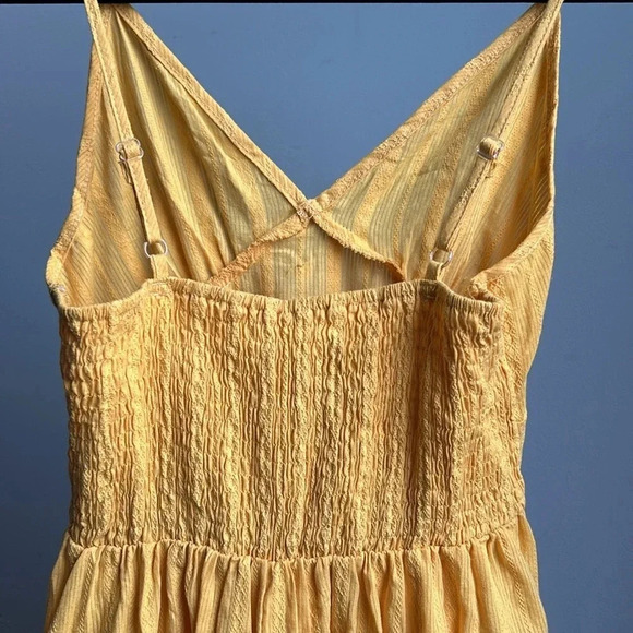 SHEIN Sundress Yellow Gold | V Neck Sundress | Yellow Sundress | Gold Sundress - Picture 5 of 9